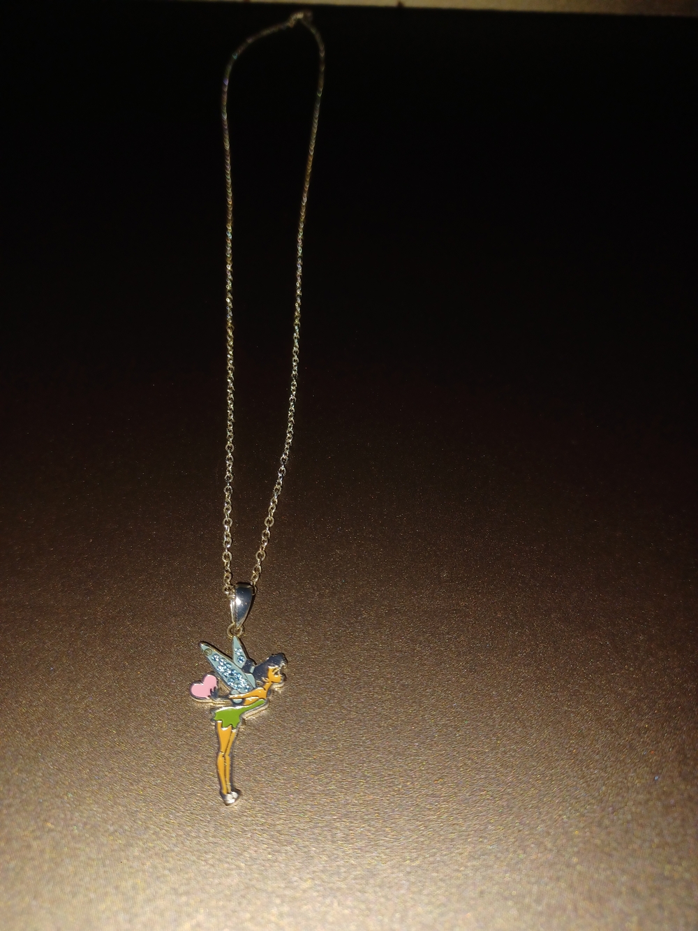 Disney Silver Tinker Bell Necklace with Pink, Green & Blue Enamel - Picture 4 of 6